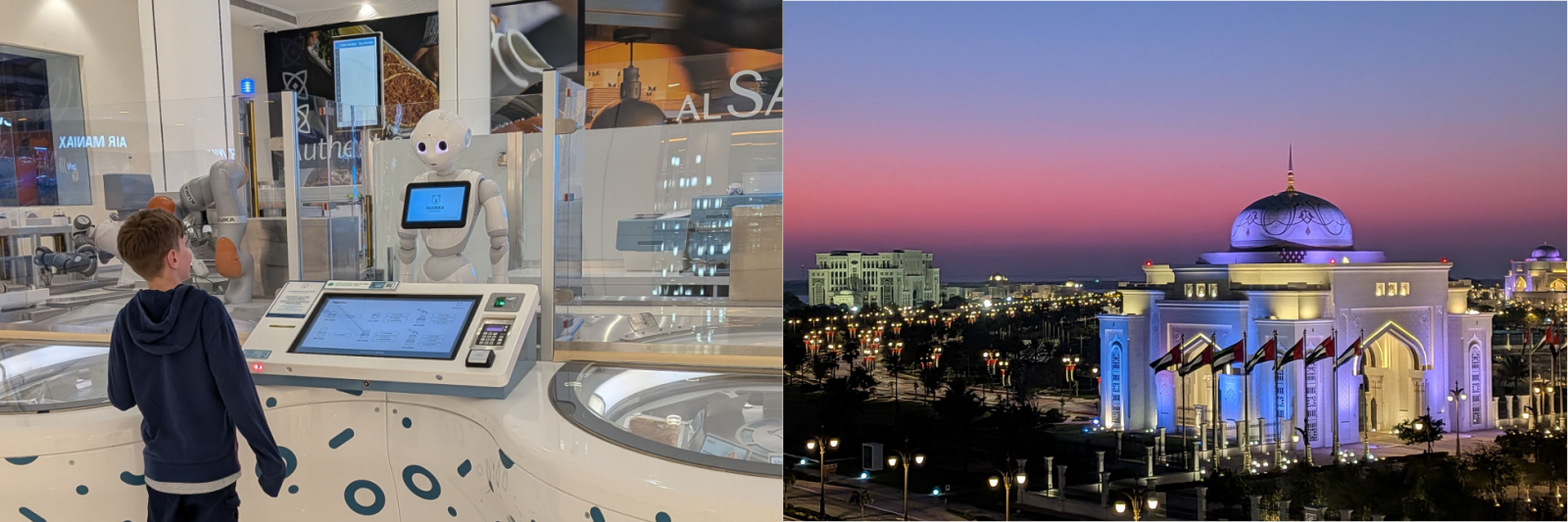 Abu Dhabi Robot Ice Cream & view from balcony