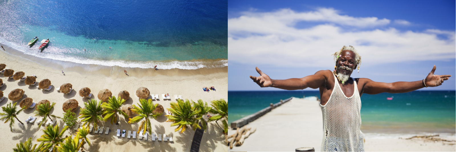 St Lucia beach & friendly local man